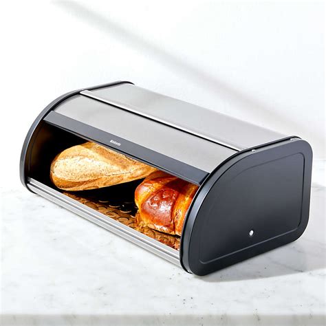 brabantia stainless steel roll-top bread box|Brabantia bread bins for kitchen.